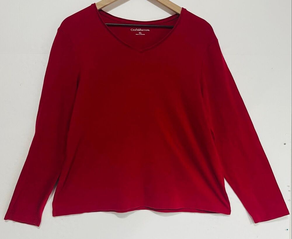 Croft & Barrow Red Long Sleeve Tee   Size XL